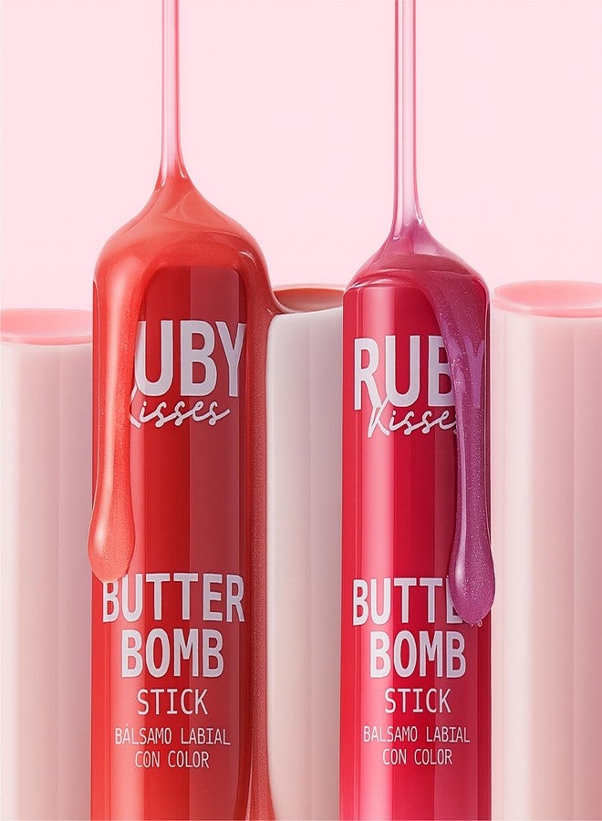 Ruby Kisses Butter Bomb Lip Balm, High Shine Tinted Lip Gloss, Ultra Hydrating Melting Lipstick With Shea Butter for Plumped Look, Lightweight Buildable Color With Glowy Glass Finish (Lava Cake) - Image 3